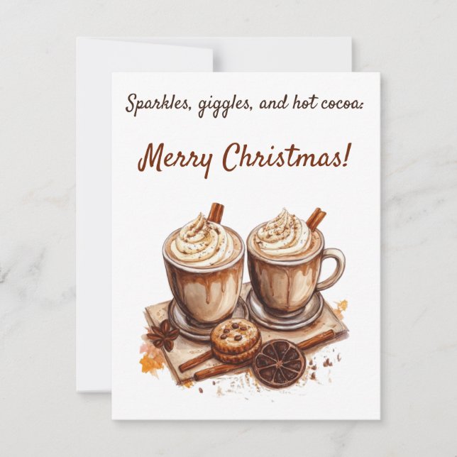 Convite Brilho, Risos e Chocolate Quente: Feliz Natal (Frente)