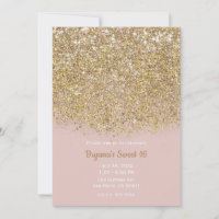 Brilho Rosa e Dourado Moderno Glam Chique Festa