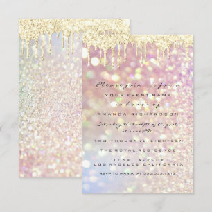 Convite Brilho Rose Gold Luxo Noiva Sweet 16