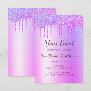 Convite Brilho Roxo Chá de panela 16 Doce