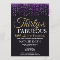 Brilho roxo e Dourado do aniversário de 30 anos da