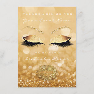 Convite Brilho Sparkly Dourado do doce do chá de panela