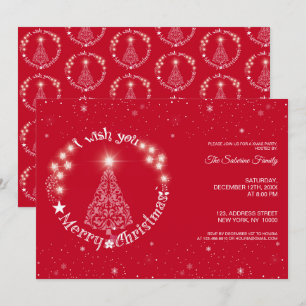 Convite Brilho Vermelho, Desejo a você Árvore de Natal Fel
