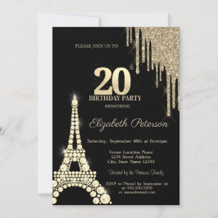 Convite Brilhos Gotejantes, Diamantes da Torre Eiffel Aniv