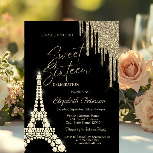 Convite Brilhos Gotejantes, Diamantes da Torre Eiffel Doce
