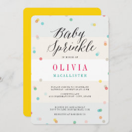 Convite Brincadeira Colorida Confetti Modern Script Baby S