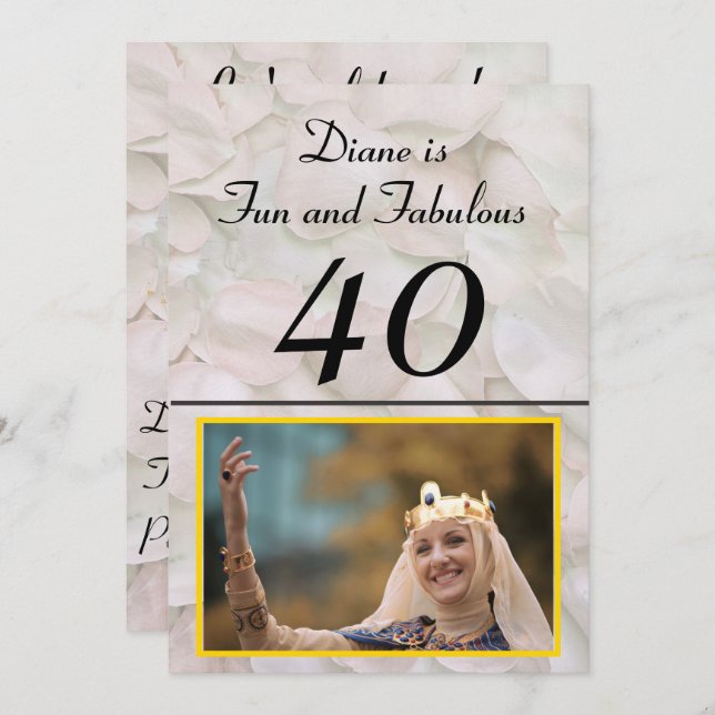 Convite Brincadeira e Fabulosa Brincadeira de Pétalas Rosa (Frente/Verso)