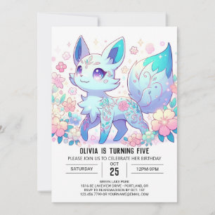 Convite Brincadeira Fox Digital Aniversário Moderno