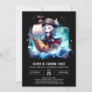 Convite Brincadeira majestosa Pirata Aniversário