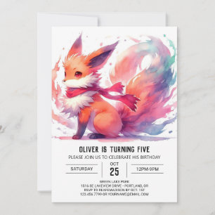 Convite Brincadeira Moderna Fox Birthday