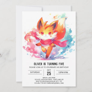 Convite Brincadeira Moderna Fox Birthday