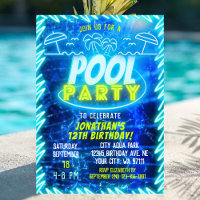 Brincadeira Neon Glow Blue Green Piscina Party Boa