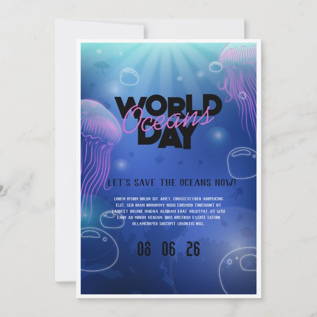 Convite Brincadeira Neon Glow Blue Green Piscina Party Boa (Frente)