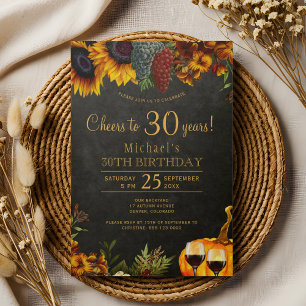 Convite Brinde a 30 anos festa de aniversário de 30 anos o