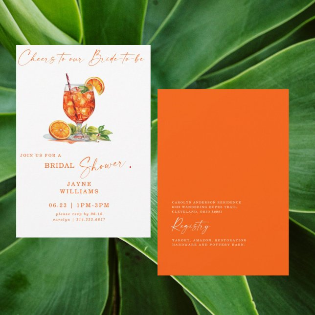 Convite Brinde à Nossa Noiva Aperol Spritz Bridal III (Criador carregado)