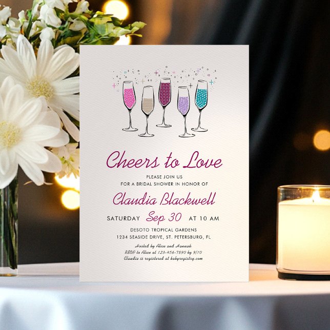 Convite Brinde ao Amor Champanhe Bridal Shower (Criador carregado)