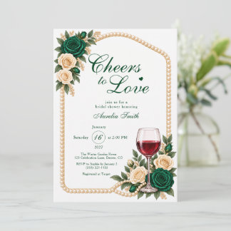 Convite Brinde ao Amor Chuveiro de Noiva Esmeralda Verde