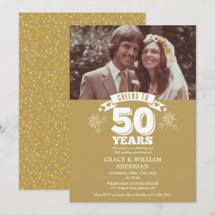 Convite Brinde aos 50 anos de aniversário de casamento Fot