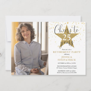 Convite Brinde às Estrelas Douradas Foto Festa de Aposenta