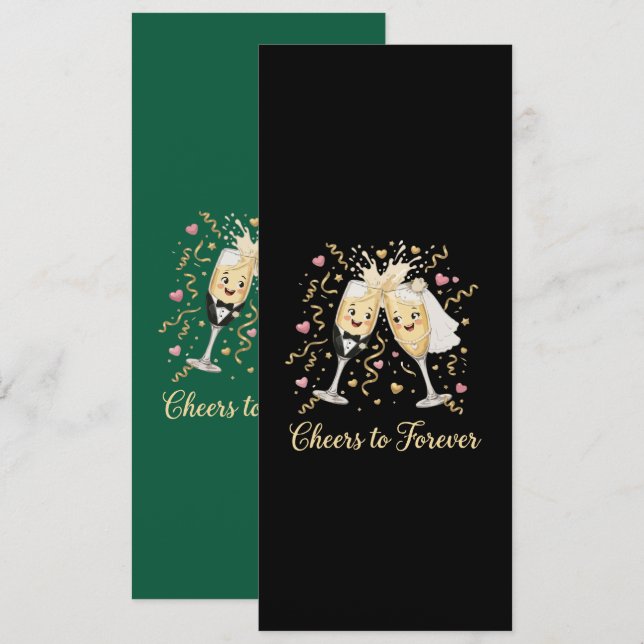 Convite Brinde de Celebração de Casamento (Frente/Verso)