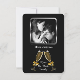 Convite Brinde de Champanhe Elegante Foto Personalizada