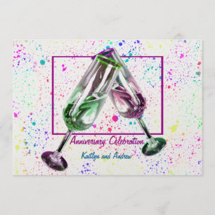 Convite Brinde de Champanhe/ Festa de Aniversário