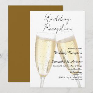 Convite Brinde de Champanhe Recepção de Casamento