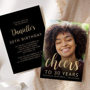 Convite Brinde de Foto Personalizada Aniversário de 30 Ano