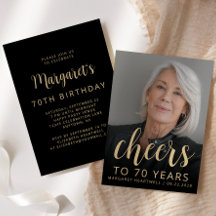 Brinde de Foto Personalizada para Festa de 70 Anos