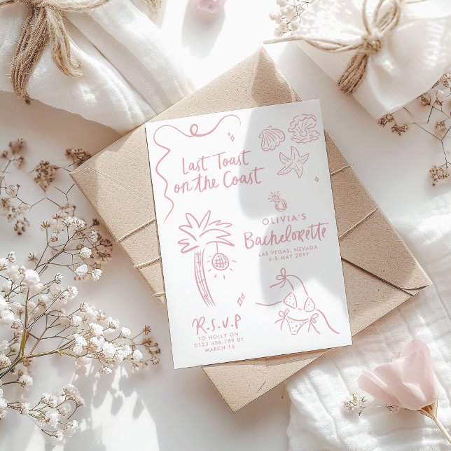 Convite Brinde de torrada de mão branca na costa invi (Criador carregado)