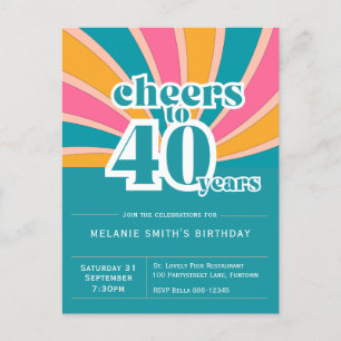 Convite "Brindemos a 40 anos", 40º aniversário ret