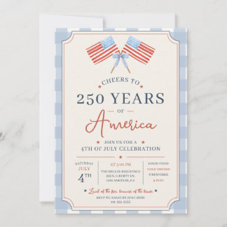 Convite Brindemos aos 250 Anos da América Festa de 4 de Ju