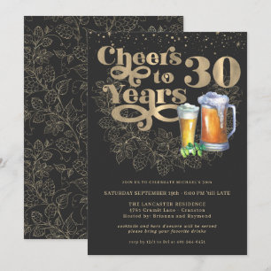Convite Brindemos aos 30 Anos Festa de Aniversário de Ma