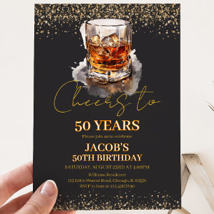 Convite Brindemos aos 50 Anos de Aniversário de Whisky