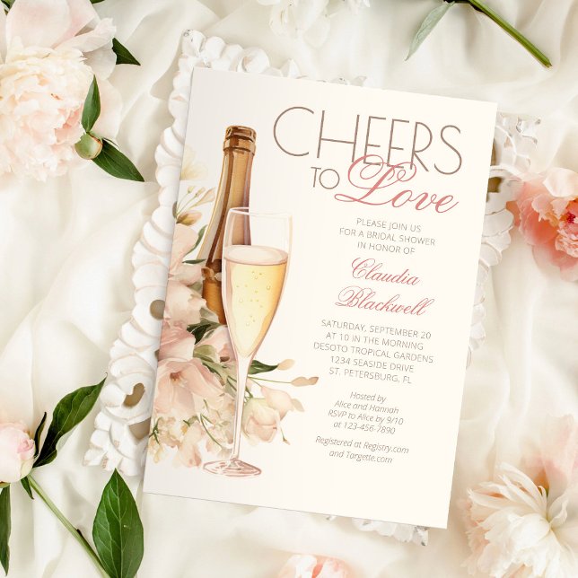 Convite Brindes ao Amor Champanhe Bridal Shower (Criador carregado)