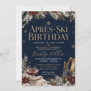 Convite Brindes de Après-Ski na neve 21º aniversário