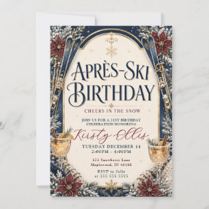Convite Brindes de Après-Ski na neve de 21 anos