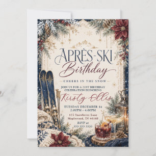 Convite Brindes de Après-Ski na neve de 21 anos