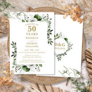 Convite Brindes de Ouro para 50 Anos de Bodas