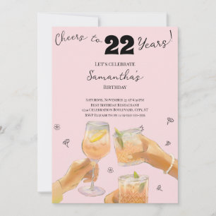 Convite Brindes Modernos de Garota para Festa de Aniversár