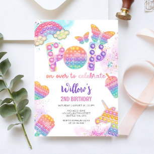 Convite Brinquedo Divertido de Aniversário Pop It para Cri