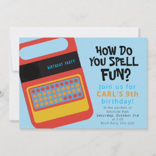 Convite Brinquedo eletrônico de falar e soletrar design de