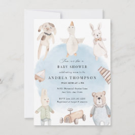 Convite Brinquedos bebês | Chá de fraldas Vintage