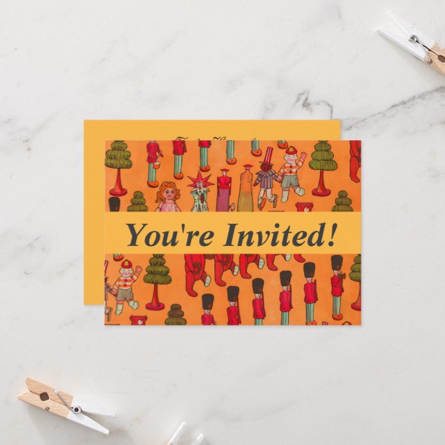 Convite Brinquedos de Natal Brincadeiras (Frente/Verso In Situ)