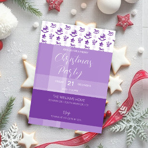 Convite Brinquedos de Natal no Tomate Escocês Roxo Festa