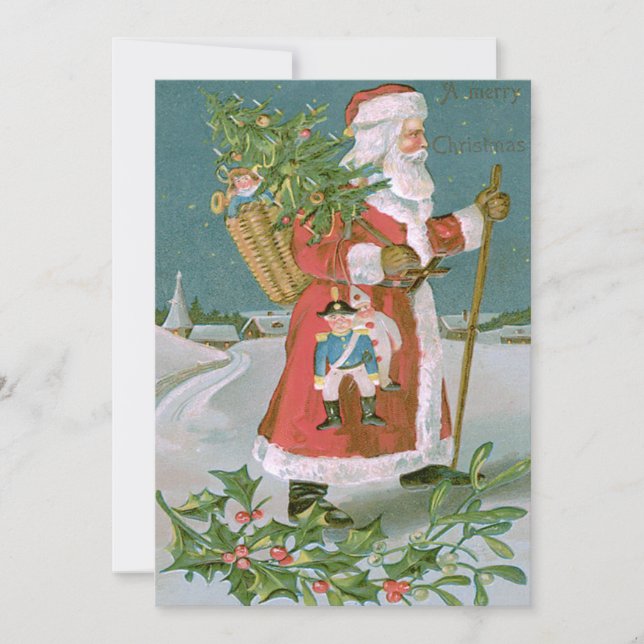 Convite Brinquedos de Natal Santa Claus Holly (Frente)