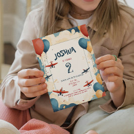 Convite Brinquedos Planes e Aniversário de criança de Balõ