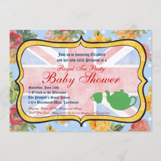 Convite britânico real do chá de fraldas