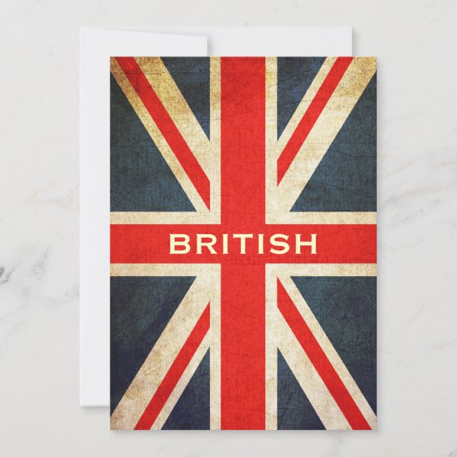 Convite British Grunge Union Jack Invitation (Vertical) (Frente)
