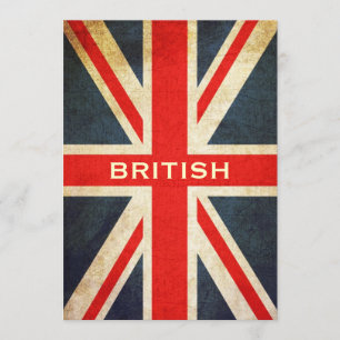 Convite British Grunge Union Jack Invitation (Vertical)